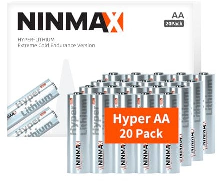 NINMAX Lithium AA Batteries 3500mAh, 20 Pack 1.5V Longest Lasting Double A Battery for High-Tech Devices【Non-Rechargeable】
