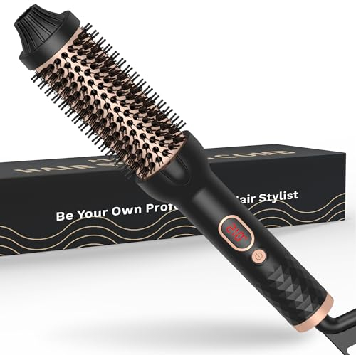 Double PTC Thermal Brush 38mm, Haarstyling Lockenbürste, Volumen Haar Kamm Rundbürste,Hot Brush LCD-Anzeige 120-210℃, Double Spannung Stylingbürsten für Reise, Geschenke für Frauen