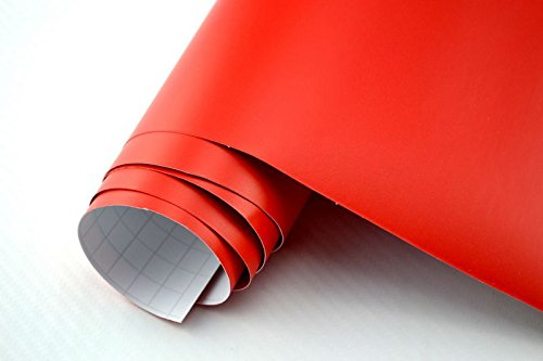 Neoxxim 11,1€/m2 3D Autofolie matt rot matt 150 x 150 cm Lackfolie Car Wrapping Lackschutzfolie blasenfrei flexibel