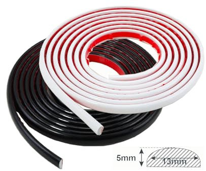 Moulures décoratives autocollantes en stuc pour plafond, moulures murales, moulures murales, quart de tige, pour sol, rebord, carrelage et décoration d'angle, noir, 3 m