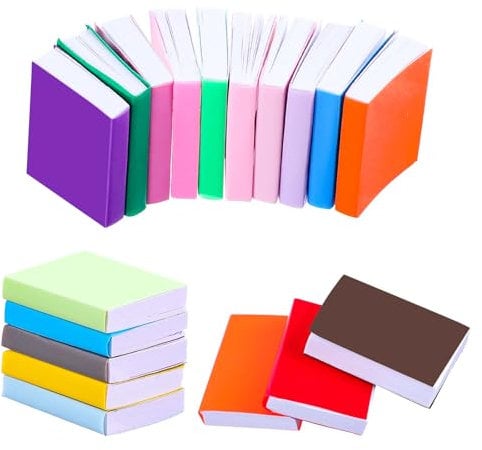 Yuanchu 40 Stück Puppenhaus Miniaturbuch,1:12 Mini Mehrfarbig Bücher Dekoration Miniatur Bücher Leer Puppenhaus Zubehör für Puppenhaus Arbeitszimmer Schlafzimmer Bibliothek