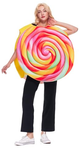 EraSpooky Costume de sucette adulte unisexe tenues de bonbons arc en ciel d'Halloween pour hommes et femmes