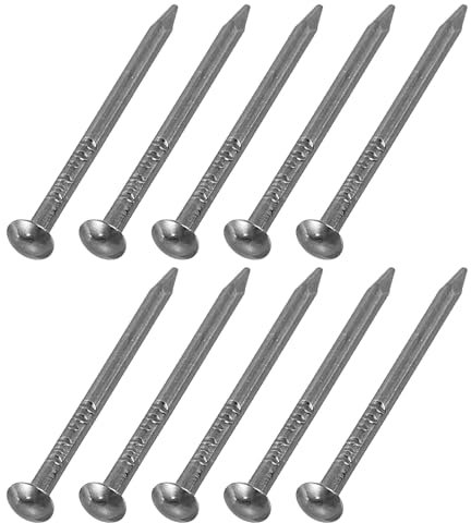 sourcing map 50Pcs Small Hardware Nails, 1.2 x 19mm Carbon Steel Round Head Nail Common Finishing Nail for Household Woodworking Picture Hanging DIY Projects, Black