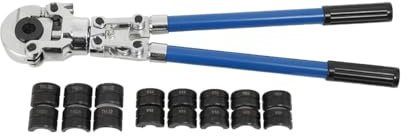 ECUTEE Presszange Crimpzange für Kupferrohre Rohrpresszange Handpresse Profi Presswerkzeug für Verbundrohr Kupferrohr, mit V12 V15 V18 V22 V28 Und TH16 TH20 TH26 TH32mm Schneideisen
