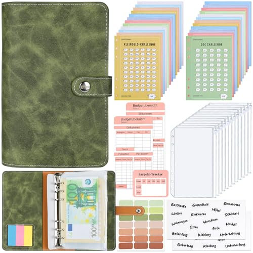 Geld Sparen Challenge Buch-Budget Planner Deutsch Budget Binder,Sparchallenge Organizer Sparbuch für Geld-Haushaltsbuch Finanzplaner Cash Stuffing Organizer Sparbuch Budgetplaner