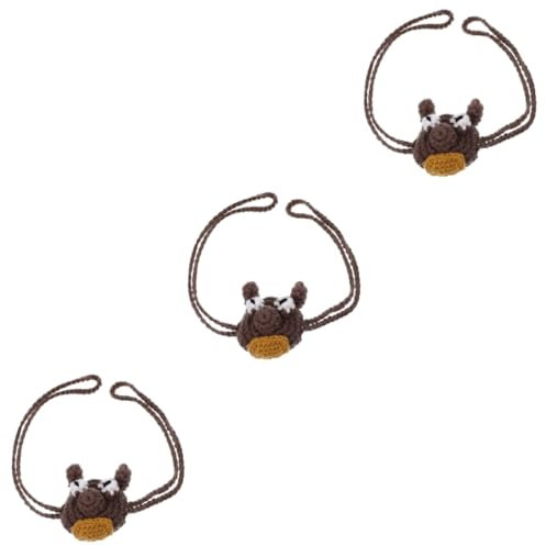 FRCOLOR Protege Nez Soleil 3 Pièces Couvre-nez à Tricoter Couvre Nez Anti Chaussette Nasale Chauffe-mains En Vrac Masque Chaud Pour Le Nez Protège-nez Nez De Cerf Avec Sangles Coffee Fil Acrylique