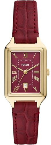Fossil Damen Analog Quarz Uhr mit Leder Armband ES5383