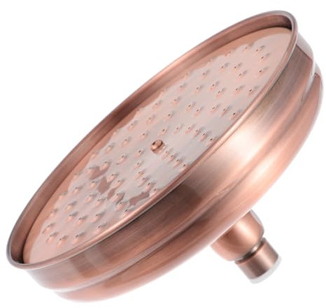 Pommeau de douche portable vintage en cuivre antique pour une utilisation en extérieur en acier inoxydable avec articles de toilette rouges