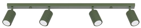 SOLLUX lighting Deckenlampe Deckenleuchte Deckenstrahler Aluminium 4 Flammig 81 x 6,5 x 16,5 cm Karbon Olivgrün