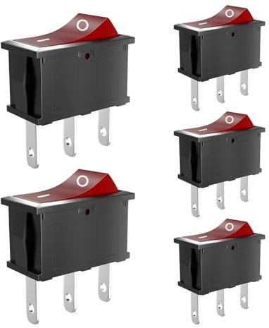 SCOOYUCK 5 Stücke Wippschalter, Mini SPDT 10mm x 15mm 3 Pin ON/ON 12V 24V 125V 250V Kippschalter, für Auto Boot haushaltsgeräte
