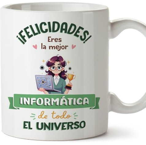 MUGFFINS Tazas para INFORMÁTICA mujer - En Español - Mejor Universo Trofeo - 11 oz / 330 ml - Regalo original y divertido