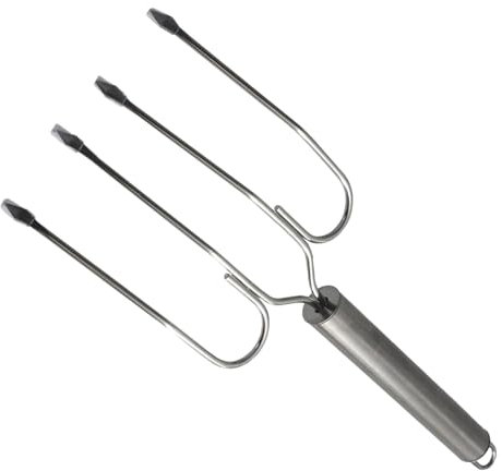 PRETYZOOM Putengabel geflügel grillspieß roststop grillbestecke Fleischspieß Grillpfanne für den Ofen Spieße Grillen Rindertalg für Braten für Grill Rostfreier Stahl Silver