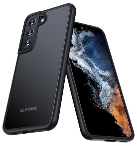 Premium Hülle für Samsung Galaxy S22 – Robust, stoßfest & stilvoll! Airbag-Technologie für Schutz auf Militärniveau. Kratzfest, griffig & sorgt für höchsten Komfort (Schwarz, Samsung S22)