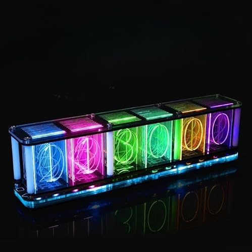 DIY Retro Glow Tube Clock Kit RGB LED Retro Nixie Tube Clock Music Spectrum Digital Clock ElectronicKit