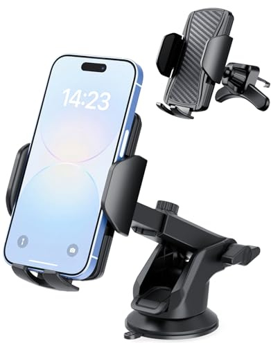 Hoppac Supporto Telefono Auto 2 in 1, Ventosa e Bocchetta, Rotazione 360°