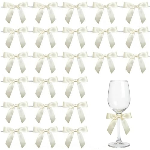 Fesnova 30 Stück Beige Schleifen, Weihnachten Geschenkschleifen, Kleine Schleifen Geschenk Deko, für Wedding Decoration Schleifen, Geschenkverpackungen