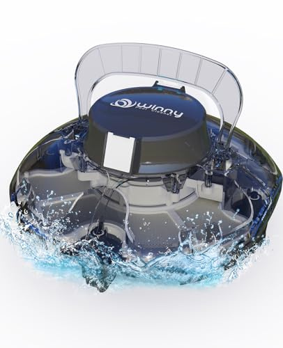 WINNY POOL CLEANER Winny 200 – Robot Piscina A Batteria, Doppia Filtrazione, Parcheggio AUT., Autonomia 80 Min, Piscine Fuori Terra Fino A 60 M², Compatto E Leggero(Nero Inchiostro-Bianco)