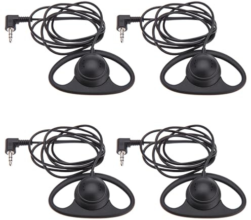 Fabater Cuffia Auricolare a Forma di D, Cuffia Monoauricolare da 3,5 Mm, Auricolare con Gancio Leggero con Morbido Cuscino per Laptop, Telefoni, Tablet (4PCS)