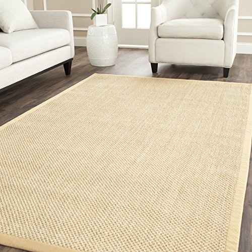 SAFAVIEH Area Rug 6x9 - Natural Fiber Collection - Maize & Wheat, Sisal, Woven Design with Border (NF443A)