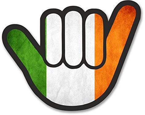 2 x 10 cm Irische Flagge Shocker Hand Vinyl Aufkleber Aufkleber Auto Bike Irland Fun #6179 (10 cm breit x 8 cm hoch)