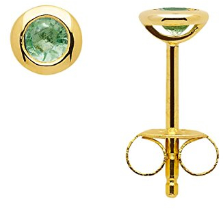Zarge Ohrstecker mit Smaragd aus 585 Echt Gold