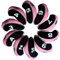 FLTRAD 10Pcs Golf Clubs Iron Head Covers 3-9 A/SW/PW Elastic Reused Neoprene Material with Number Tag Protect Case For Irons Black & Pink