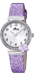 LOTUS Montre Fille Analogique en Cuir Violet | Mouvement à Quartz, Verre Minéral Haute Résistance, Étanche 5 ATM, Classique, Special Prices 18584/4
