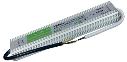 Transformador universal de 12 V y 50 W para tiras LED CCTV (50 W, IP67)