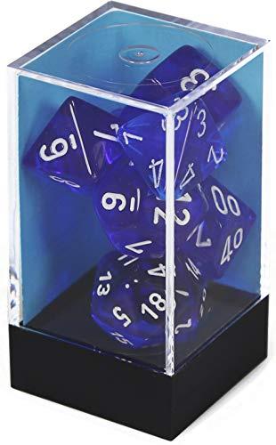 Chessex Translucent Polyhedral 7-Die Set - Blue/White