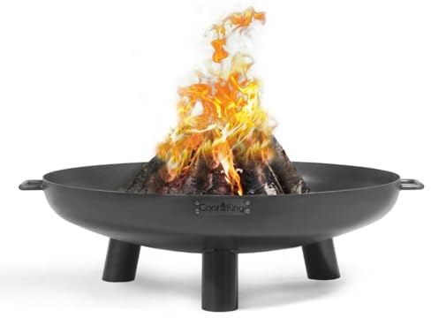 Cook King Bali Feuerschale 60 cm - BBQ Feuerschalen für den Garten - Feuerstelle Outdoor & Feuertonne - Terrasenofen aus Legierter Stahl - Feuerkorb für den Garten - 60X68x20 cm