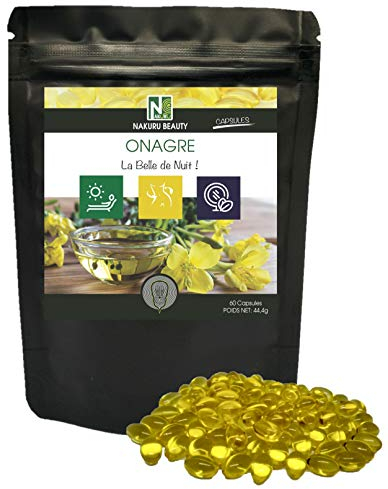NAKURU | Onagre | 60 Capsules de 740mg | Gamme Beauty | Fabriqué en France |La Belle de Nuit!