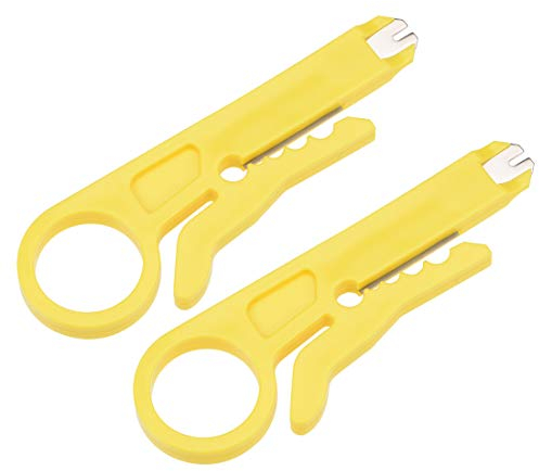 sourcing map Dénudeur Fil Mini Cutter pour Dénudage Câble Fil Réseau Cat5 RJ45 Câble Données Câble Téléphone et Ordinateur Câble Utp 2Pcs