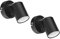 ledscom.de 2 Stück Wandspot WAIKA, einflammig, mit Schalter, GU10, schwarz matt, inkl. 630lm LED GU10 Lampe, weiß