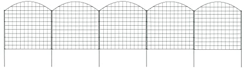 vidaXL Gartenzaun Set Konvex Teichzaun Schutzzaun Gitterzaun Steckzaun Zaun-Set Garten Zaun niedrig Poolzaun Metallzaun Stahlzaun 77,5x78,5 cm Grün