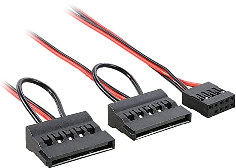 Aukson D61 Motherboard Stromkabel Adapter 9-Pin Header auf 2x SATA 9-Pin Buchse, 1-auf-2 Verlängerungs-Hub Splitter