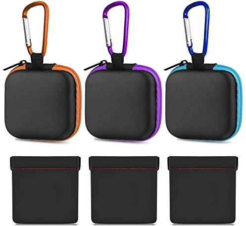 FineGood Lot de 6 étuis pour écouteurs avec mousqueton, étui rigide et portable pour écouteurs