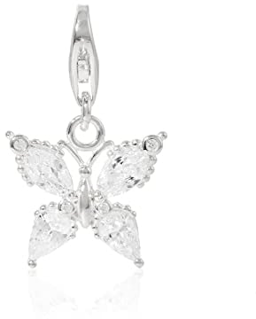 THOMAS SABO Damen Charm-Anhänger Schmetterling weiße Steine Charm Club 925 Sterlingsilber 1862-051-14