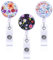 Chstarina Blumenmuster Ausweishalter mit Clip,Ausweis jojo Kartenhalter Ausweishülle Schlüsselanhänger Ausziehbar Schlüsselkette mit Schlüsselband Ausziehbar Retractable Badge Mit Reißfester Schnur