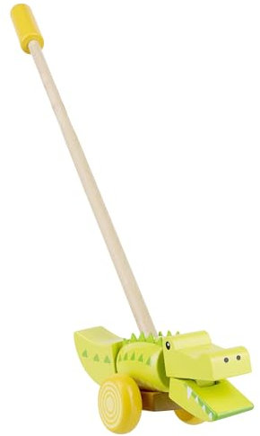 Crocodile Push Along Toy - Animal Push and Pull Along Toys for 1 Year Olds, Wooden Toys - Toddler Toys, 1st Birthday Gifts For Boy and Girl - Early Development & Activity Toys by Orange Tree Toys