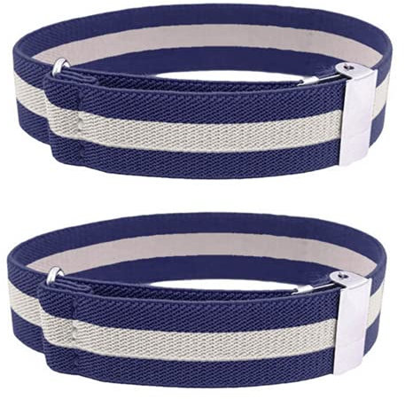 CHENGZI 1 Paar elastische verstellbare Armstulpen für Herren, Hemd, Strumpfband, Ärmelhalter, Breite 2,4 cm, Weiß/Blau, Einheitsgröße