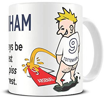 Wee On The Rival's Shirt | Football Fan Rivalry Mugs | Great Funny Gift for a Football Supporter Present Coffee Tea Mug Cup (Tottenham V Arsenal) WE26