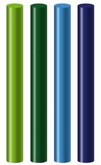 Seccorell Farbstäbchen Set: Kühle Farben für Finger-Wischmaltechnik | Enthalten sind: 05 Hellgrün, 06 Dunkelgrün, 07 Hellblau und 08 Dunkelblau jeweils 60 mm