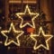 Elktry Weihnachtsdeko mit 3 Metall Sterne, 135 LED Weihnachtsstern Beleuchtung Innen Batterie Warmweiß 8 Modi Timer Wasserdicht Fensterdeko Stern Außen für Fenster Kinderzimmer Weihnachtsbaum Balkon
