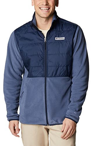 Columbia Basin Butte Fleece Full Zip, Giacca In Pile Con Cerniera Intera Uomo, Dark Mountain/Collegiate Navy, Taglia M
