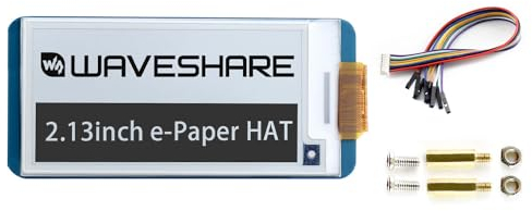 Waveshare 2.13inch E-Paper Display HAT, V4 Version 250x122 Resolution, Supports Black/White 2-Color, Compatible with Jetson Nano/Raspberry Pi 4B/3B+/3A+/3B/2B/1B+/1A+/Zero 2 W/Zero W/Zero