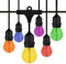 Ledvion - LED Lichterkette, 25M, Inklusive 30x Multicolor E27 LED, 1W, 2100K, Inklusive 30 Gold Filament LED-Lampen, IP65