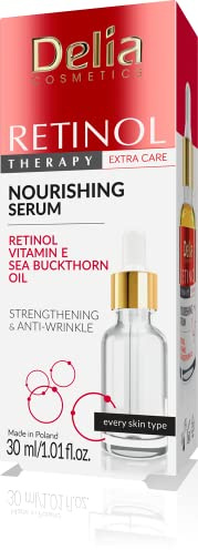 Delia Cosmetics - Retinol Therapy - Nourishing Serum - Every Skin Type - Strengthening - Anti-Wrinkle - Vitamin E - Retinol - Sea Buckthorn Oil - 50 ml