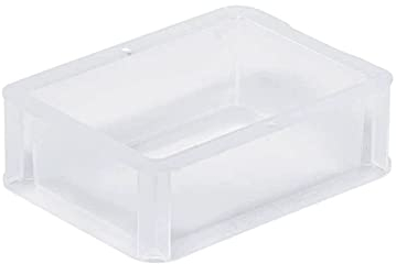 PROREGAL Transparenter Eurobehälter BasicLine mit geschlossenem Griff | HxBxT 7x15x20cm | 1,3 Liter | Eurobox, Transportbox, Transportbehälter, Stapelbehälter
