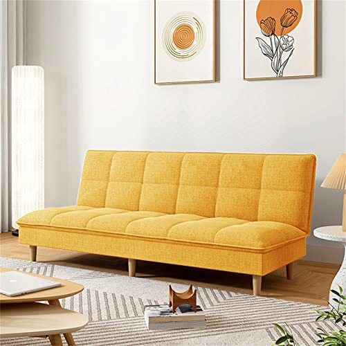 JHKZUDG Falten -Cabrio -Sofa Bett,Cabrio -Sofa Bett,Gepolsterter Sofa -Bettstuhl,3 Verstellbares Sofa -Bett in Zifferungspositionen,Für Wohnzimmer Schlafzimmer,Gelb,150 × 50 × 80cm