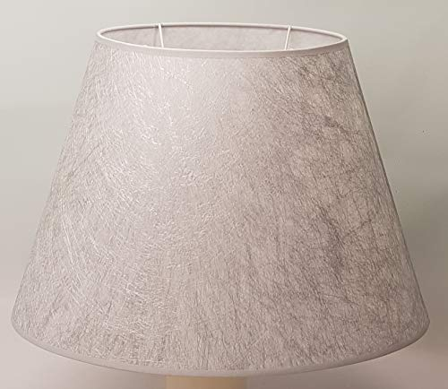 Lampenschirm oval LauraFarbe Hellgrau mit silberner Struktur